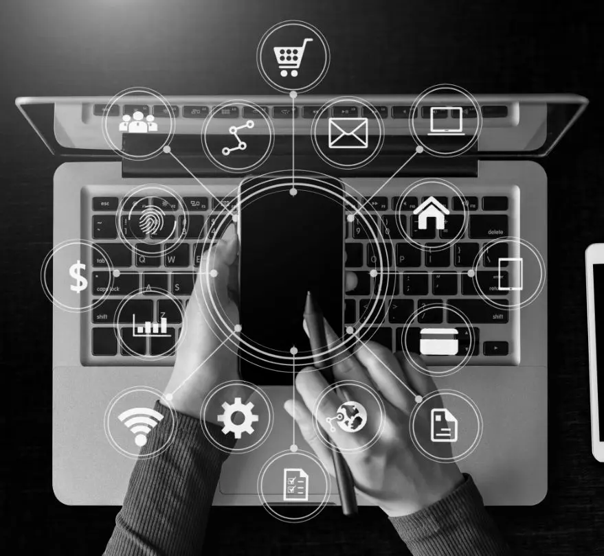 A Best digital marketer in Wayand on working mobile and laptop